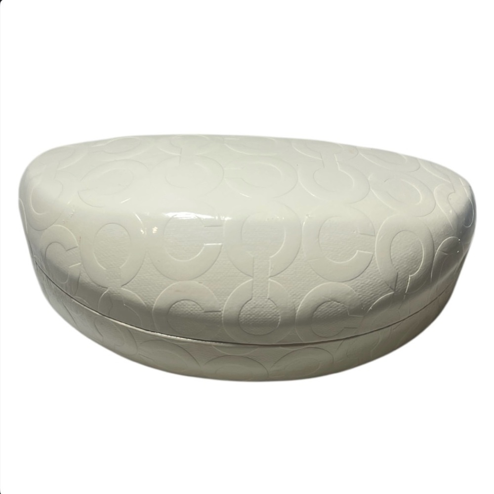 Coach White Embossed Sunglasses Case